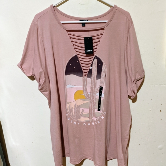 torrid Tops - Torrid ladder neck dusty pink t-shirt 4